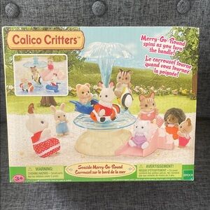 Calico Critters Seaside Merry-Go-Round Playset - Pink/Blue